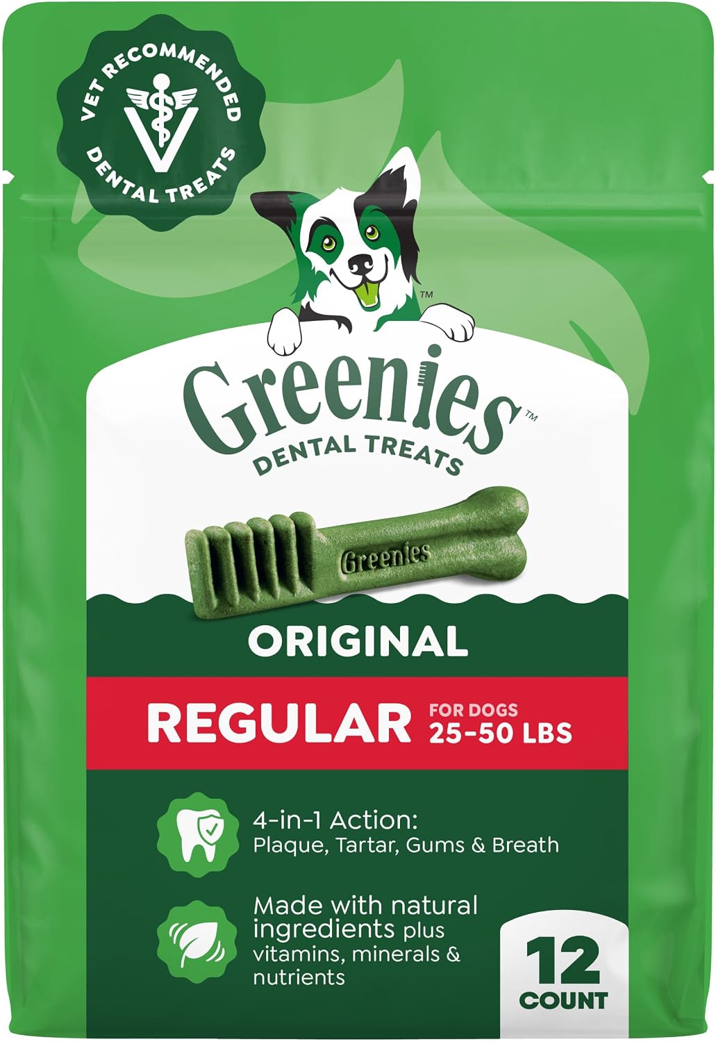 Greenies Regular Dental Dog Treats, Original Chicken Flavor, 36 Count