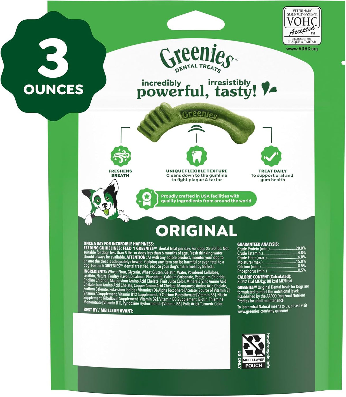 Greenies Regular Dental Dog Treats, Original Chicken Flavor, 36 Count